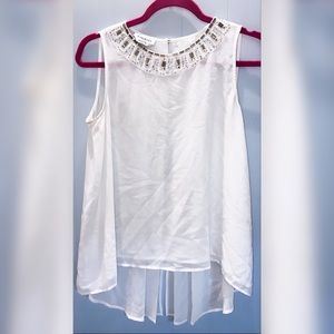 Bebe White Sleeveless Blouse